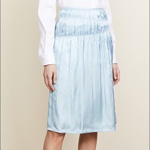 Helmet Lang I’ve Blue Silk Ruched Skirt